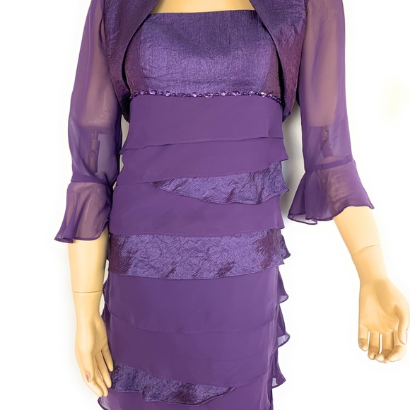 Chiffon dress with jacket - Picture 5 of 7